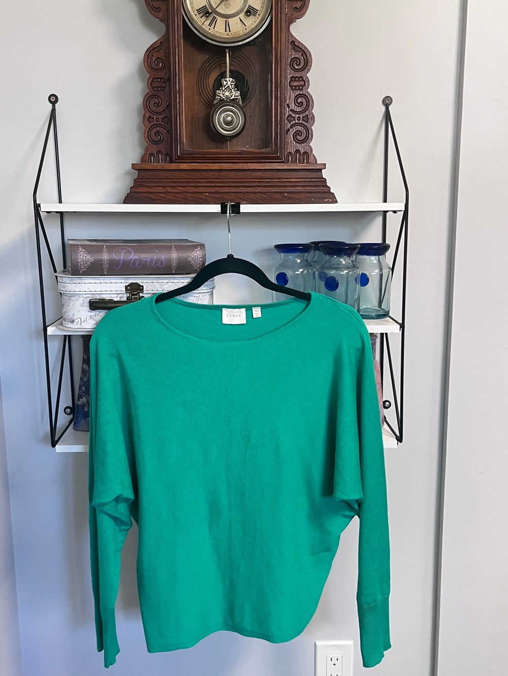 Cynthia Rowley Teal Scoopneck Crew Sweater